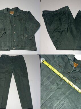 Delta blues Delta Burke jeans wear jacket and pants green 2X